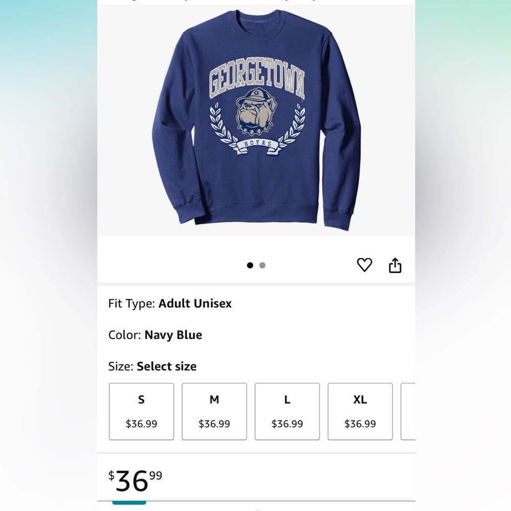 Georgetown Hoyas Distressed Victory Navy Sweatshirt - Picture 2 of 6